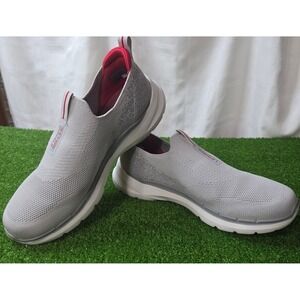 Skechers GO Walk 6 Walking Shoes Mens 10.5 Gray Mesh Air Cooled Goga Mat Slip On